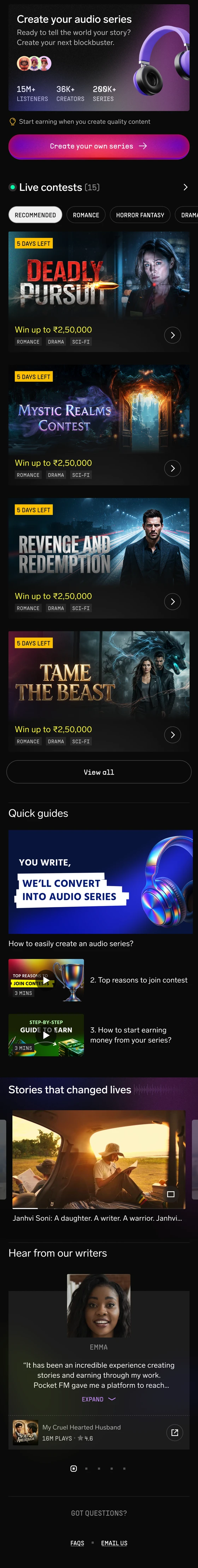 New home page design